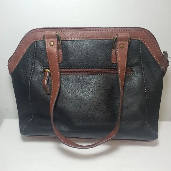 B.O.C. Born Black Shoulder Bag Purse Brown Original hardware Zipper closure - Picture 2 of 12